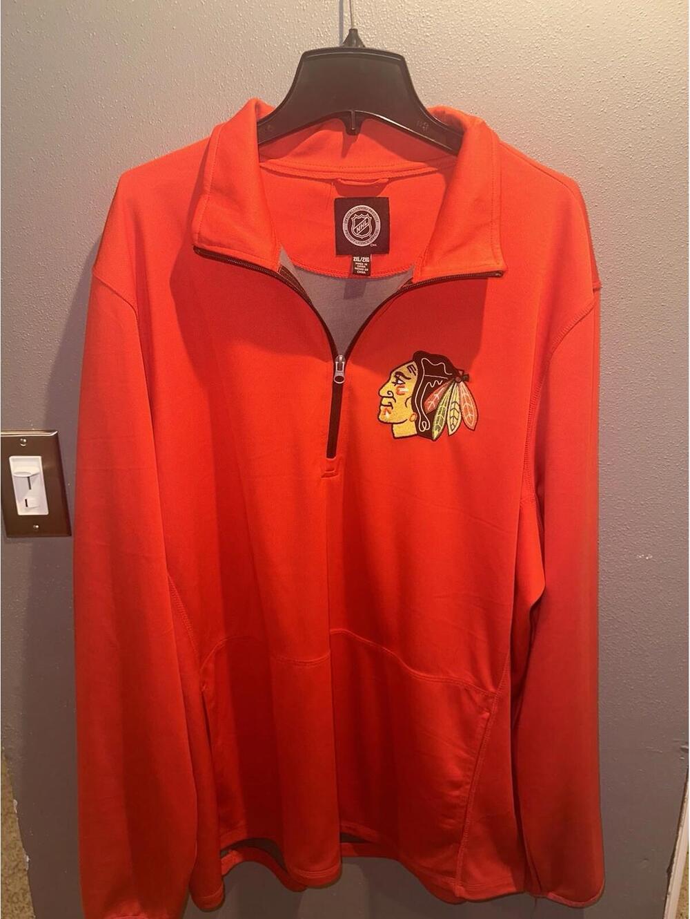 Chicago Blackhawks Sweater Mens 2 XL Hockey Team Zip Up